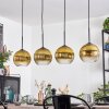 Koyoto hanging light, globe light, pendant light gold, clear, 4-light sources