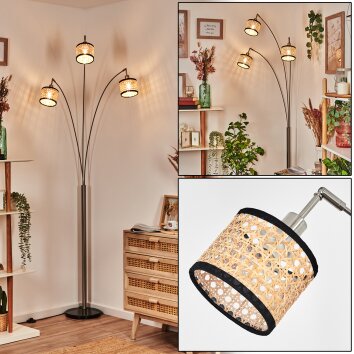 Ramila floor lamp matt nickel, black, 3-light sources