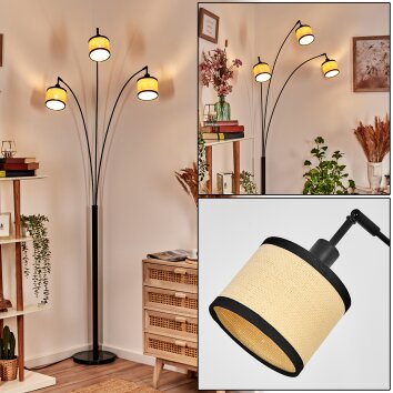 Chellas floor lamp black, 3-light sources