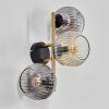 Ripoll globe light, wall light gold, black, 3-light sources