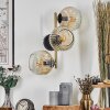 Ripoll globe light, wall light gold, black, 3-light sources