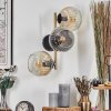 Ripoll globe light, wall light gold, black, 3-light sources