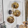Ripoll globe light, wall light gold, black, 3-light sources