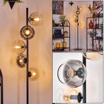 Koyoto floor lamp Amber, clear, Smoke-coloured, 5-light sources