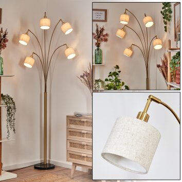 Bassagoda floor lamp brass, black, 5-light sources