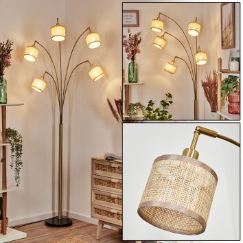 Sabadim floor lamp brass, black, 5-light sources