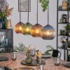 Koyoto hanging light, globe light, pendant light blue, green, coppery, 4-light sources