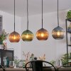 Koyoto hanging light, globe light, pendant light blue, green, coppery, 4-light sources