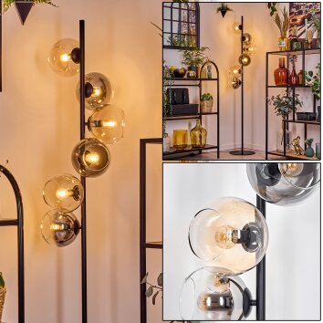 Koyoto floor lamp Amber, clear, Smoke-coloured, 6-light sources