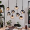 Gastor hanging light, globe light, pendant light Amber, clear, Smoke-coloured, 8-light sources