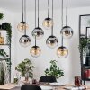 Gastor hanging light, globe light, pendant light Amber, clear, Smoke-coloured, 8-light sources