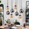 Gastor hanging light, globe light, pendant light Amber, Smoke-coloured, 8-light sources