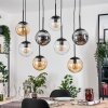 Gastor hanging light, globe light, pendant light Amber, clear, Smoke-coloured, 8-light sources