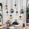 Gastor hanging light, globe light, pendant light Amber, clear, Smoke-coloured, 8-light sources
