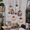 Gastor hanging light, globe light, pendant light Amber, clear, Smoke-coloured, 8-light sources