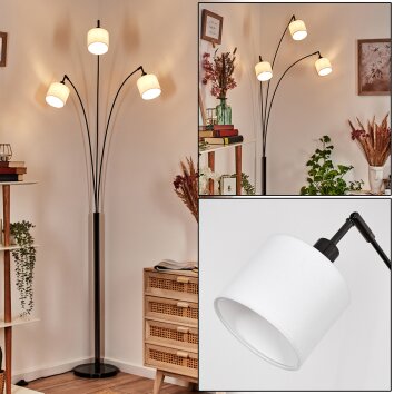 Bassagoda floor lamp chrome, black, 3-light sources