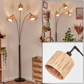 Granja floor lamp chrome, black, 3-light sources