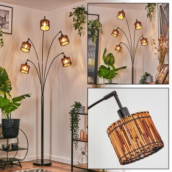 Cando floor lamp chrome, black, 5-light sources