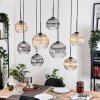 Koyoto hanging light, globe light, pendant light Ecru, black, 8-light sources