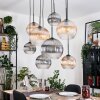 Koyoto hanging light, globe light, pendant light Ecru, black, 8-light sources