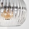 Koyoto ceiling light, globe light 57 cm Amber, clear, Smoke-coloured, 9-light sources