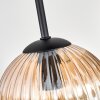 Koyoto ceiling light, globe light 57 cm Amber, clear, Smoke-coloured, 9-light sources