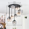 Koyoto ceiling light, globe light 57 cm Amber, clear, Smoke-coloured, 9-light sources