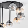 Koyoto ceiling light, globe light 57 cm Amber, clear, Smoke-coloured, 9-light sources