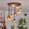 Koyoto ceiling light, globe light 57 cm Amber, clear, Smoke-coloured, 9-light sources