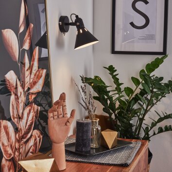 Upiano Wall Light chrome, black, 1-light source