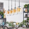 Apedo hanging light, pendant light Amber, clear, 4-light sources