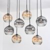 Koyoto hanging light, globe light, pendant light Ecru, black, 8-light sources