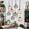 Koyoto hanging light, globe light, pendant light Ecru, black, 8-light sources