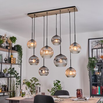 Koyoto hanging light, globe light, pendant light Ecru, black, 8-light sources