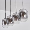 Apedo hanging light, pendant light clear, Smoke-coloured, 4-light sources