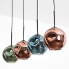 Ripoll hanging light, globe light, pendant light blue, green, coppery, 4-light sources