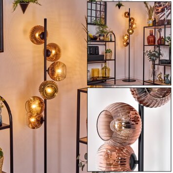 Ripoll floor lamp clear, coppery, 6-light sources