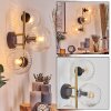 Koyoto globe light, wall light gold, black, 3-light sources