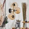 Koyoto globe light, wall light gold, black, 3-light sources