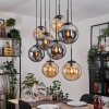 Gastor hanging light, globe light, pendant light Amber, Smoke-coloured, 8-light sources