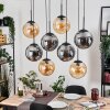 Gastor hanging light, globe light, pendant light Amber, Smoke-coloured, 8-light sources