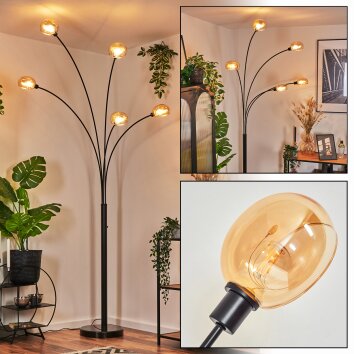 Nikkala floor lamp black, 5-light sources