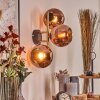 Koyoto globe light, wall light gold, black, 3-light sources