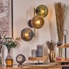 Koyoto globe light, wall light gold, black, 3-light sources