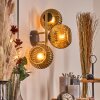Koyoto globe light, wall light gold, black, 3-light sources