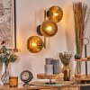 Koyoto globe light, wall light gold, black, 3-light sources