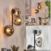 Koyoto globe light, wall light clear, Smoke-coloured, 3-light sources