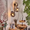 Koyoto globe light, wall light clear, Smoke-coloured, 3-light sources