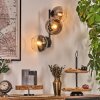 Koyoto globe light, wall light clear, Smoke-coloured, 3-light sources