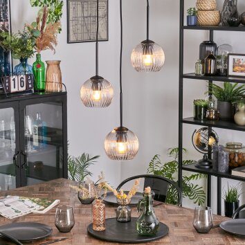 Koyoto hanging light, globe light, Cluster pendant lamp 30 cm clear, 3-light sources